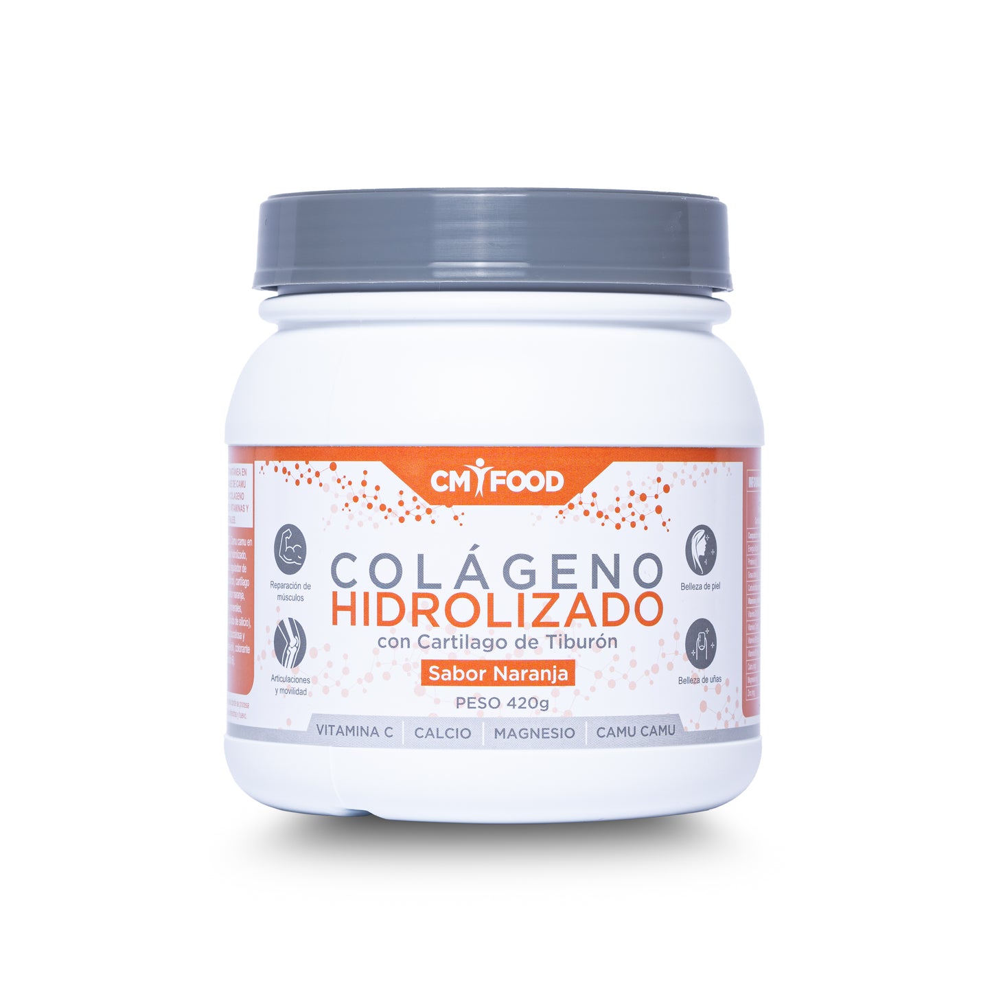 Colageno Hidrolizado con cartilago de tiburon sabor naranja 420g